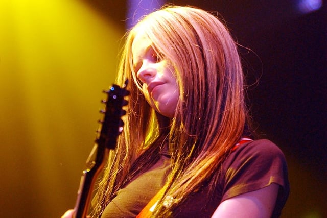 Avril Lavigne arrives on stage for Sunday's gig. (2604PG09)