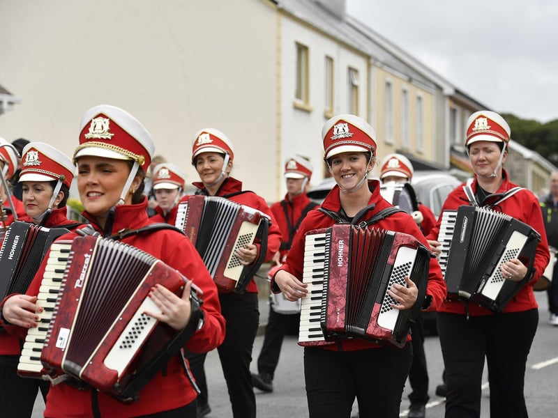 Participants pictured in the Clonmany Festival Parade on Sunday afternoon. Photo: George Sweeney