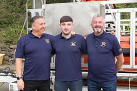 RNLI crew members, Gary McLaughlin and his two uncles, Stephen Quigley and Noel McGann.