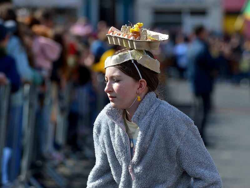 Easter bonnets on display during the Easter Monday parade in Carndonagh. Photo: George Sweeney.  DER2315GS – 89