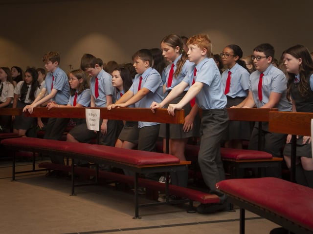 Pupils from St. Brigid’s PS pictured during last week’s Mass.