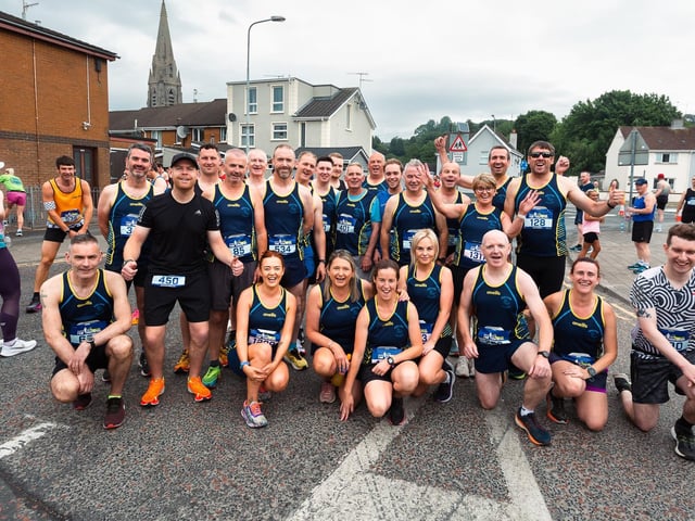 Melvin Walk, Jog, Run representing their club in strong numbers at the Strabane Lifford Half Marathon. (Photo: Karol McGonigle)