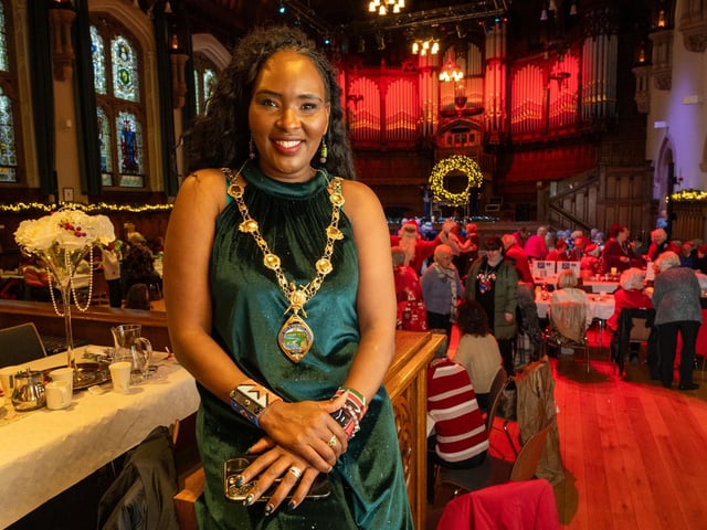 The Guildhall was the setting as the Mayor Councillor Lilian Seenoi-Barr hosted a festive tea dance. Picture Martin McKeown. 11.12.24 : .