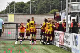 Under 14 Foyle Cup Partick Thistle celebrate their win over Donegal League. Photograph: George Sweeney