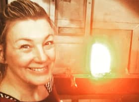 Glass artist Helen Hancock who will exhibit an art piece at the Mayor’s International Women’s Day event in the Guildhall.