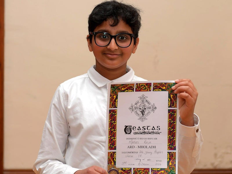 Manus Sai Raja achieved second place Year 8 Studied Prose and highly commended Young People’s Verse at the Feis Dhoire Cholmcille on Wednesday at St Columb’s Hall. Photo: George Sweeney.