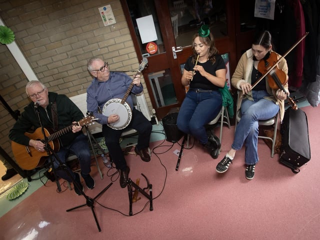 Members of Baile na gCailleach CCE performing at Saturday's Feile Springtime Shenanigans at Pilot's Row Centre. (Photos: Jim McCafferty Photography) : .