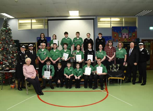 St John Ambulance Northlands Unit newly enrolled cadets are pictured with Dr Howie, Linda Heaney (Unit Manager), Bobby Wray (Assistant Unit Manager), Eamon Cavanagh(Youth Leader), Doris Coiley(Northern District Youth Manager), Paul Sheridan (Northland Cadets President), and Glen Wray (Unit Paramedic). (Photos-Kerrie Quinn, nwpresspics)
