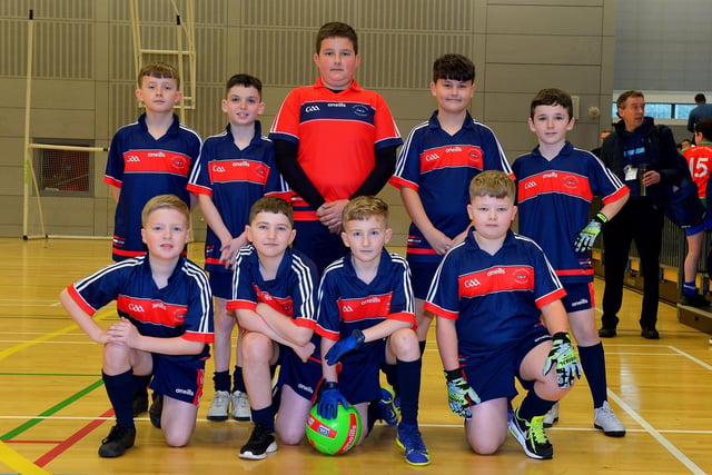 St. Oliver Plunkett Primary School who took part in the Boys' Indoor City Football Championships played in the Foyle Arena. Photo: George Sweeney. DER2306GS  05