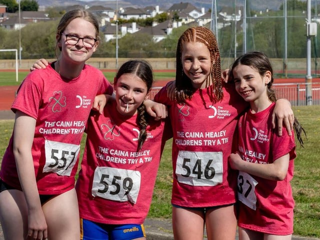 Enjoying the biggest-ever Caina Healey Children's Try-a-Tri, a special event organised by the Bogside and Brandywell Health Forum in partnership with the Danny Quigley Fund.