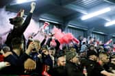 MORE OF THE SAME . . . ​Derry City supporters were in fine voice at Dalymount Park on Friday night. Photo: Kevin Moore/MCIphoto