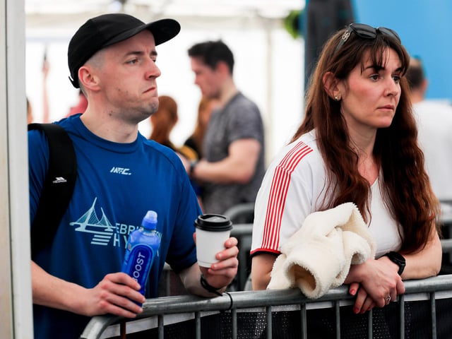 Spectators at the Ebrington Hyrox held in Ebrington Square on Saturday. (Photo - Tom Heaney, nwpresspics)