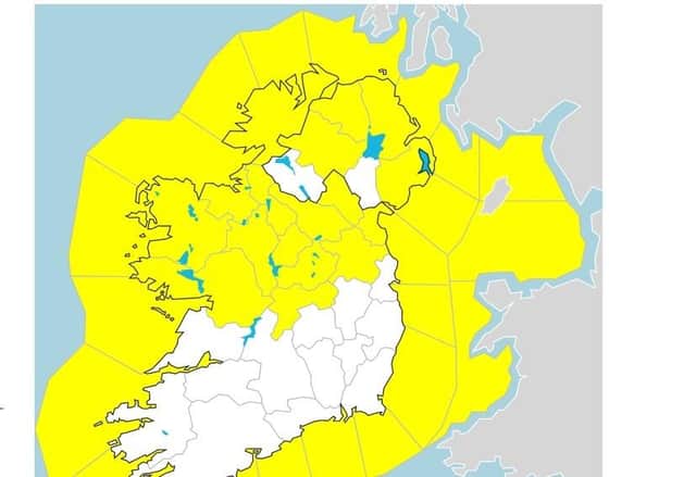 A Status Yellow Snow/Ice warning has been issued for Derry and Donegal.