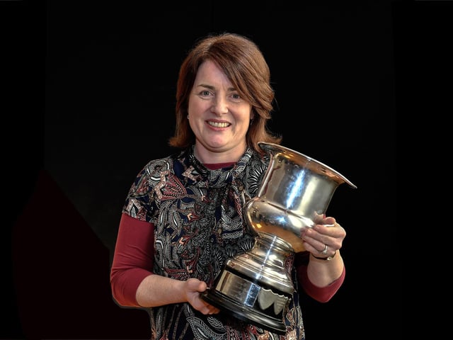 Sheila Gallagher won the Fr Colm McGoldrick Cup for Senior traditional Song at Feis Dhoire Cholmcille. Photo: George Sweeney