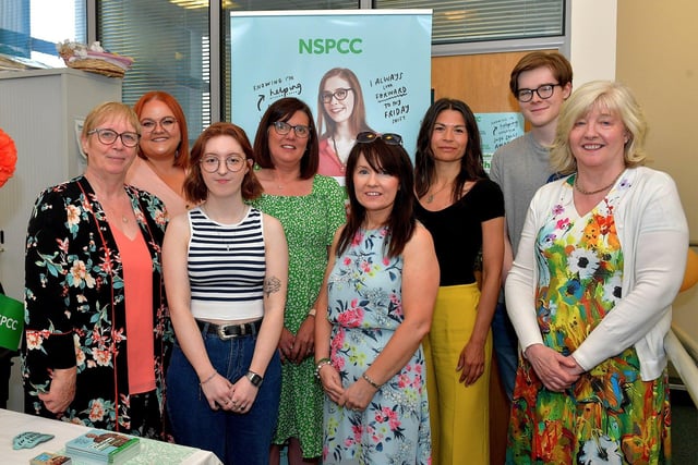 Volunteers pictured at the Childline Foyle open day, held in the Derry office, on Friday morning last. Photo: George Sweeney. DER2321GS - 38