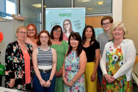Volunteers pictured at the Childline Foyle open day, held in the Derry office, on Friday morning last. Photo: George Sweeney. DER2321GS - 38