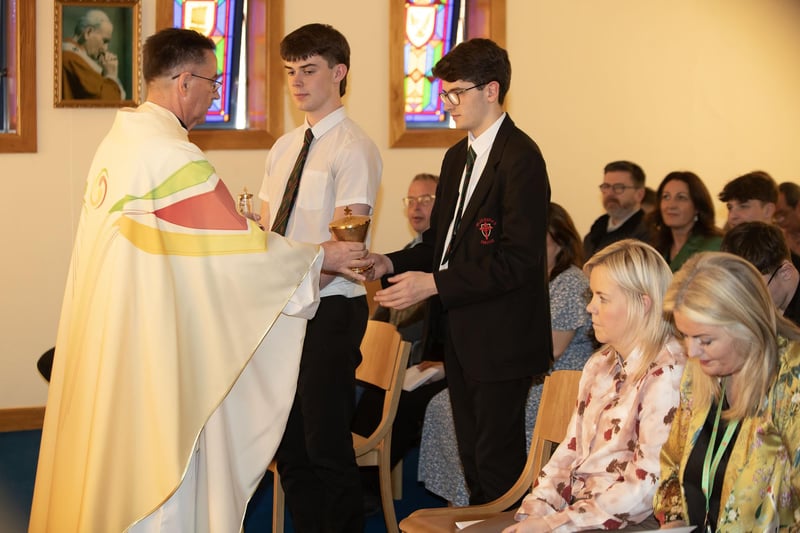 Fr. Shaun Doherty celebrating the Annual Year 14 Leavers Mass at St. Joseph's Boys School on Thursday last. (Photos: Jim McCafferty Photography)