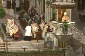 Archbishop Eamon Martin delivering his Homily in St. Patrick's Cathedral in New York.