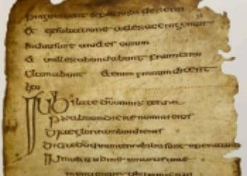 The Cathach was hand written in late 6th Century style in Latin.
