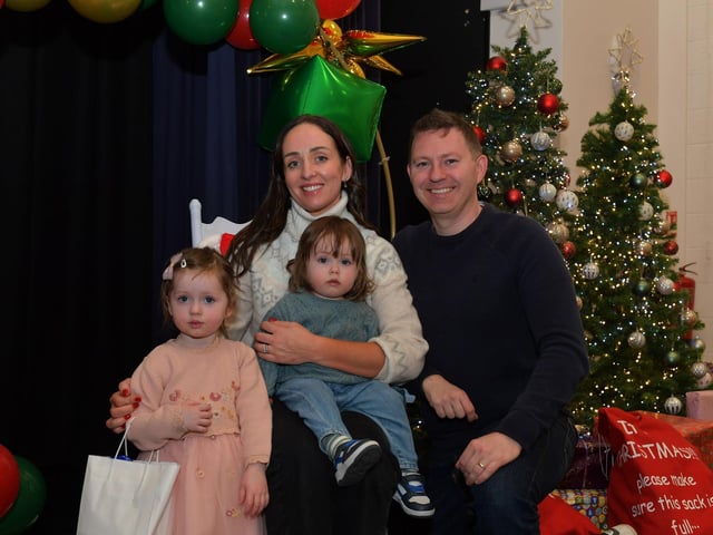 Teacher Claire Leader pictured with her husband Len and children Leonard and Rose at St Marys College Christmas Craft Fair on Saturday.  Photo: George Sweeney