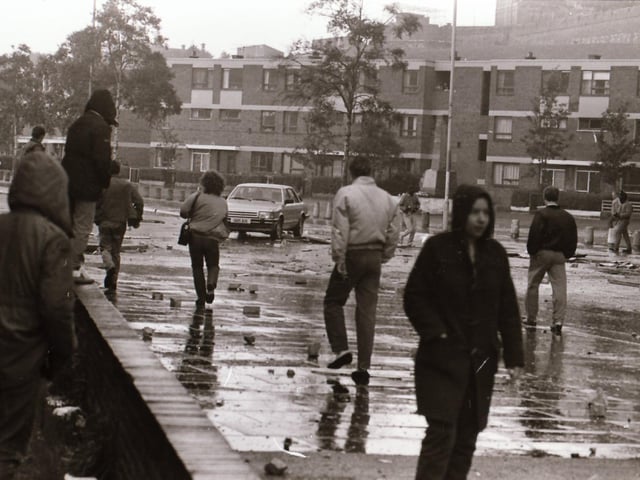 Scenes from the Bogside during rioting on August 12.