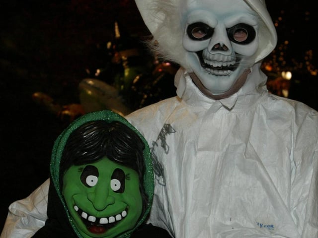 Laura and Ollie Kelly from Omagh enjoying the festivities. (0311JB06):20 YEARS ON: Halloween celebrations in Derry in 2003