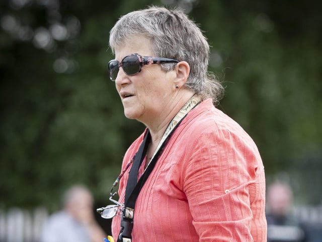 Ms. Linda Heaney pictured at her last Annual Sports Day at Greenhaw PS. Linda retires at the end of the month.
