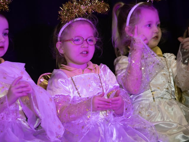 Beautiful angels sing 'Twinkle Twinkle' during their Nativity at Steelstown PS last week.