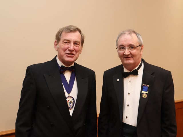 Fred Mullan, President, Coleraine Academical Institution Old Boys' Association, and Dermot Carlin, Vice-President, St Columb's College Union