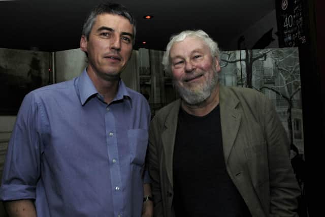 Colm Bryce with his late comrade Dermie McClenaghan.