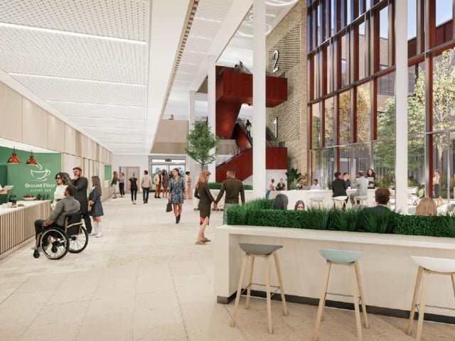 An artist's impression of how the new Cityside Health Hub at Fort George in Derry will look.