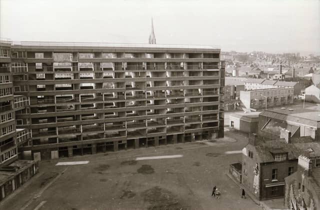 The vacant Rossville flats back in 1986.