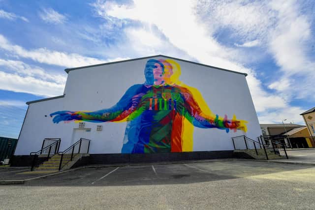 The mural of footballer James McClean, on Central Drive, Creggan in Derry was part of the 2022 Feile Derry’s 'Graffiti On The Walls' project. Photo: George Sweeney