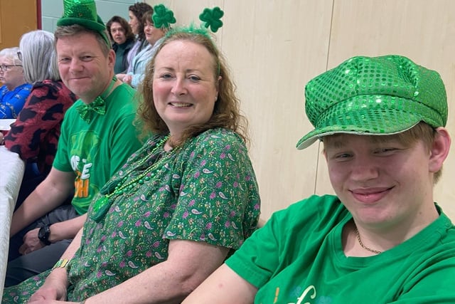 Participants at the cross-community St Patrick's Day evening of song and dance in Eglinton.