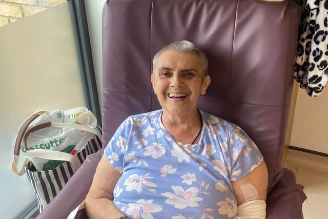 Sandra Smyth, pictured after she shaved her hair for Macmillan.