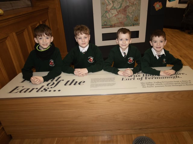 Primary 5 pupils from Greenhaw PS pictured during their tour of the Guildhall.