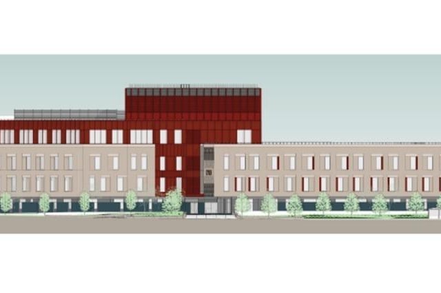 An artist's impression of how the new Cityside Health Hub at Fort George in Derry will look.