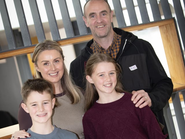 MLA Mark Durkan and his family pictured at Saturday's Charity Feis in the Millennium Forum, Derry.