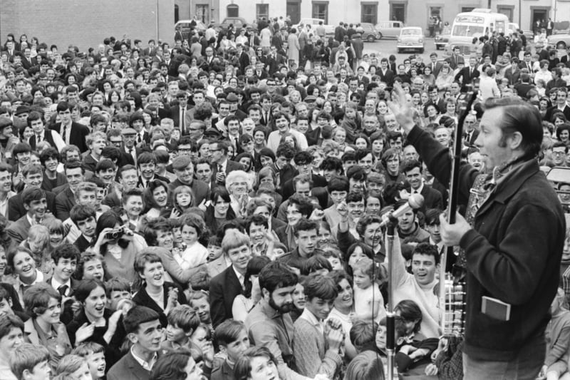 Tommy Makem at the Bogside Fleadh Cheoil in August 1969.