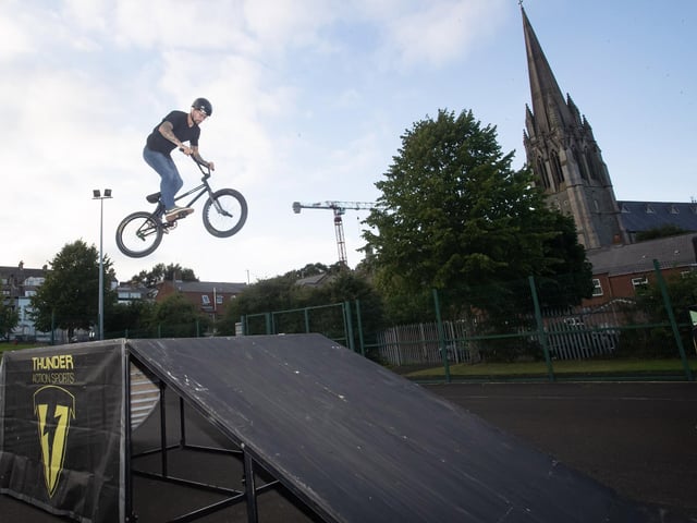 One of the high flying BMX riders in action. (Photos: Jim McCafferty Photography) : .