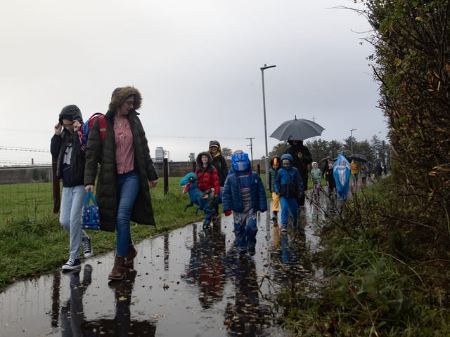 It takes more than rain and a flooded Greenway to deter the Hollybush PS Haunt Jaunt on Wednesday last. : .