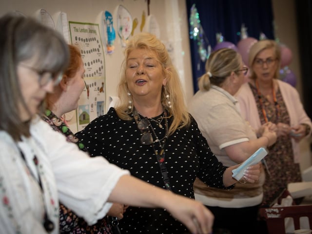 FACE IN THE CROWD. . . . .Enjoying Friday's Coffee Morning at Steelstown.