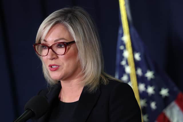 First Minister-Elect Michelle O'Neill pictured earlier this year speaking during an event at the National Press Club back in March in Washington, DC. (Photo by Kevin Dietsch/Getty Images)