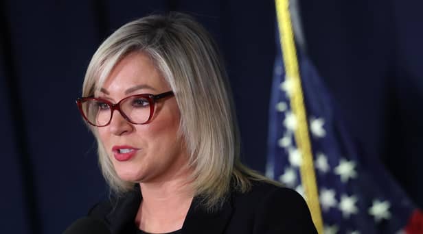 First Minister-Elect Michelle O'Neill pictured earlier this year speaking during an event at the National Press Club back in March in Washington, DC. (Photo by Kevin Dietsch/Getty Images)