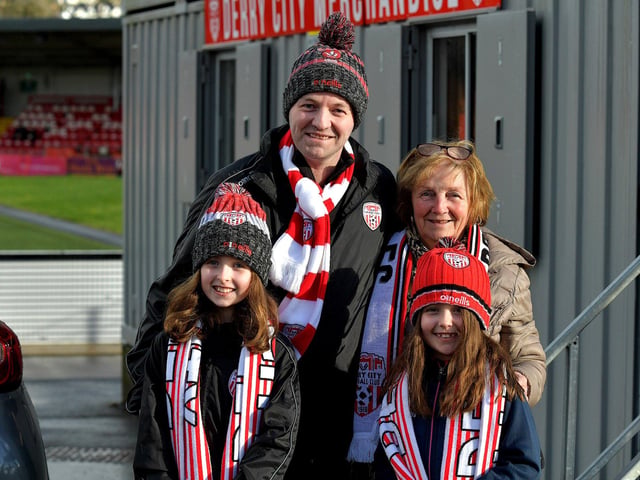 Fans at Brandywell Stadium for the Derry City v Bohemian game on Monday evening. Photo: George Sweeney. DER2315GS – 105