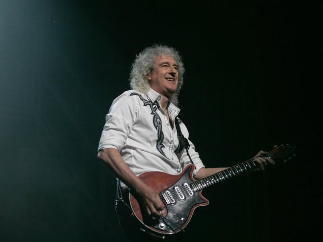 Brian May makes an appearance at the performance of We Will Rock You at the Kings Theatre, Southsea last night. Picture: Habibur Rahman