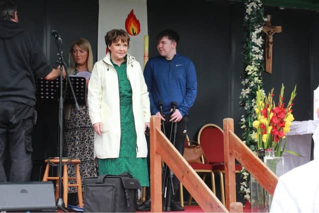Derry’s own Dana Rosemary Scanlan performed her new song Light the Fire, recalling how Ireland’s patron lit the fire of faith on Slane in 433AD.
