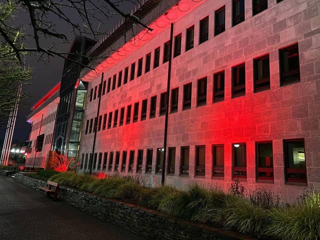 Council buildings are lighting up red on February 1 for NICHS.