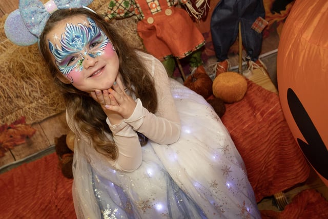 Young Sophia McFadden poses for a picture at the Feile 23 Halloween Fun Day at Long Tower Youth Club on Monday afternoon. (Photos: JIm McCafferty Photography)