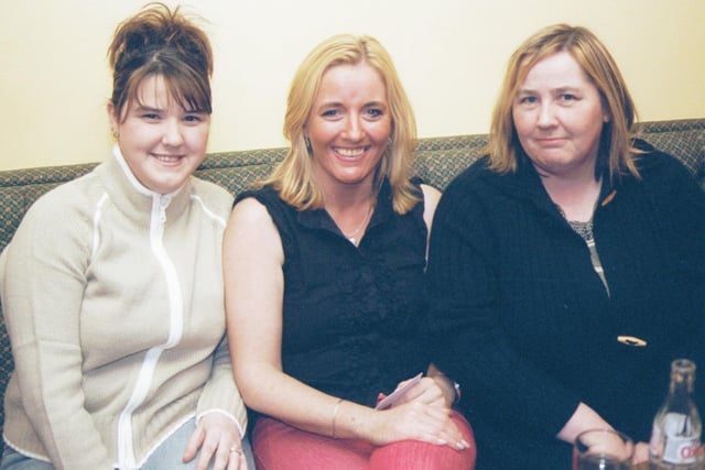 Denise McDaid, Margaret Wilson and Siobhan Gallagher pictured at the party in the PO Club. 191202HG75:2003 Party Pics